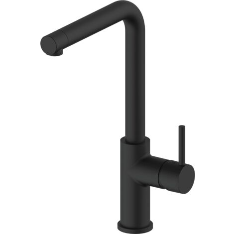 Küchenarmatur MIX 35/A VF - druckfeste Vorderfenster Armatur ausziehbar mit langlebigem Keramikscheiben, schwarz matt