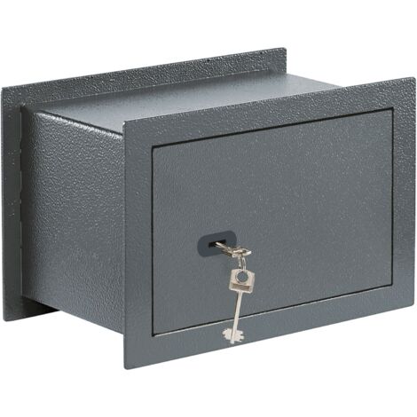 Burgwächter Wand Tresor mit Schlüssel - Einbautresor Pure Safe PSW 120 K - Mini Tresor für Wandbefestigung, Stahl anthrazit