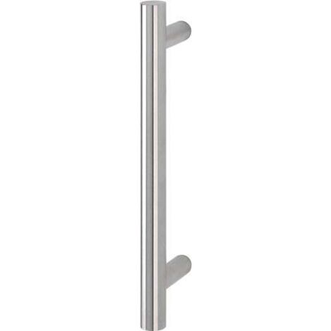 HOPPE Stangengriff E5011 - 400/300mm, Edelstahl matt, Ausführung: gerade, Stossgriff für Haustür