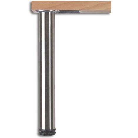 Tischfuß zylindrisch Tischbein ø 60mm Möbelbein L 690mm, Stahl silber RAL 9006 (1/3)
