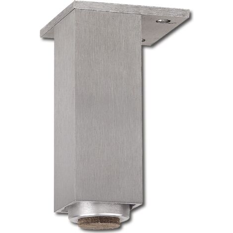 Dekorfuß 40x40 mm, Länge 160 mm, verstellbar, Aluminium gebürstet (1/2)