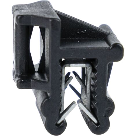WKK Kantenclips für Kabelbinder Kantenbefestigung KC5 - Befestigungsclips Rechtwinklig auf Profil Seite 0,7-3,0mm, schwarz - 100 Stück