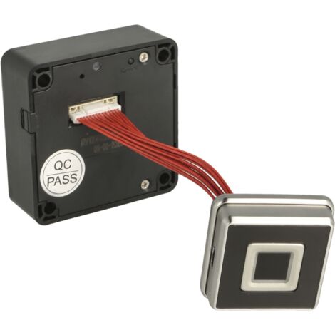 Siso Türschloss elektrisch Mini mit Fingerprint - Türschloss mit Fingerscan ideal für Möbel, Kunststoff / Stahl schwarz