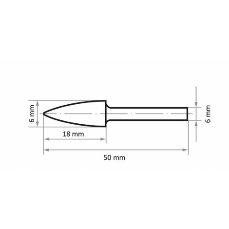 LUKAS HM-Frässtift Form G Spitzbogen Kopf ø 6 mm Länge 18 mm Zahnung 7 (1/5)