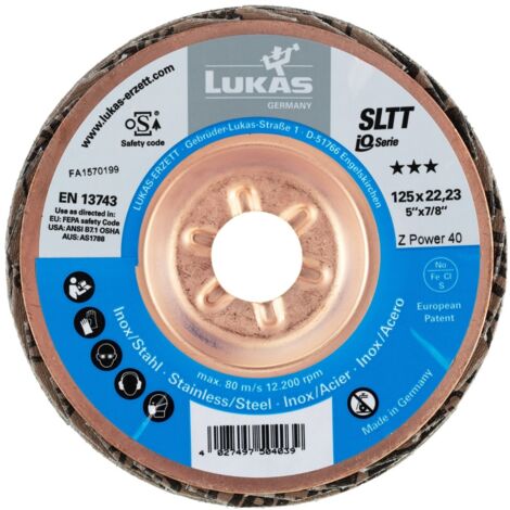 Fächerscheibe SLTT Z Power D.125mm K.40 fl.INOX ZK LUKAS (1/5)
