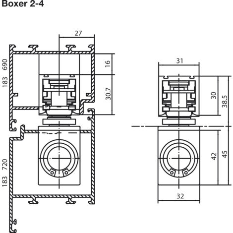 Gleitschiene BOXER ISM, silber (1/5)