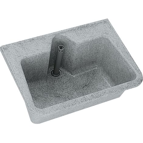 KWC Wand-Ausgussbecken MB7054 Ablauf mittig, Polyester Grau-weiß marmoriert