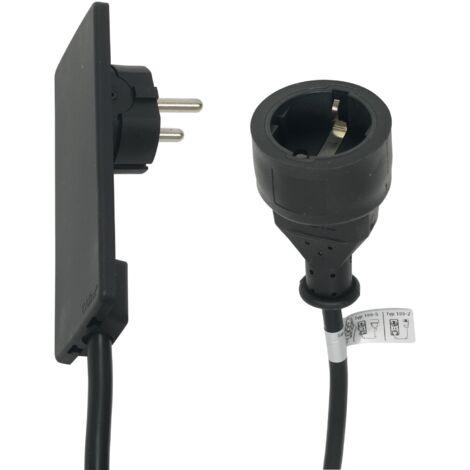 EVOline Plug-Verlängerung mit Schukokupplung, Kunststoff schwarz