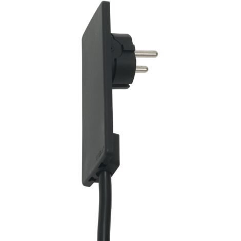 EVOline Plug-Schukostecker, nur 5 mm Höhe im eingesteckten Zustand, Kunststoff schwarz
