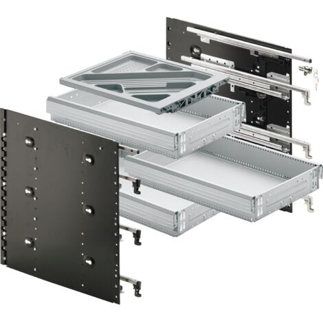 HETTICH Systema Top 2000 Schnellmontage-Set Sil Sys, Vollauszug, ET 530, alu