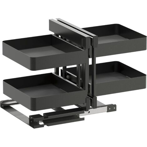 Vauth-Sagel VS Cor Flex Eckschrank Auszug links/rechts Planero - Set für Küchenunterschränke mit KB 1200mm - Korbablage, Stahl lava