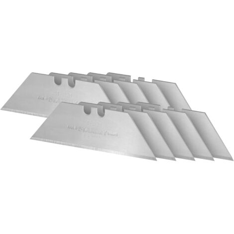 Stanley Trapezklingen ungelocht - Cuttermesser Klingen 62mm, ideal für Teppich und Vinyl - 10 Stück