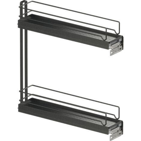 Vauth-Sagel VS SUB Slim Drahtkorb Classic - Set für Küchenunterschränke mit KB 150mm - Korbablage mit Stahldraht, Stahl pulverbeschichtet lava