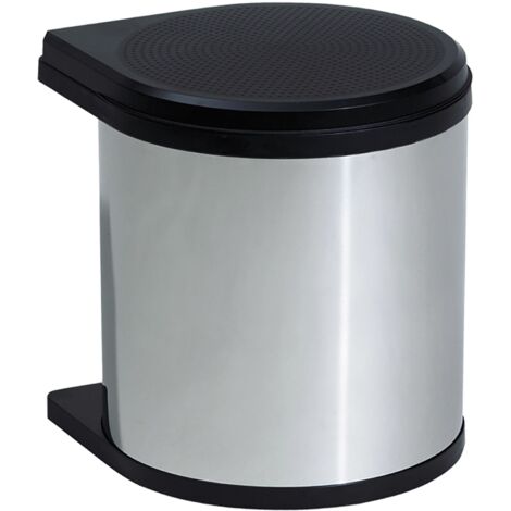 Hailo Einbaumülleimer Mono - Abfalleimer 12 Liter mit Deckel, Metall/Kunststoff