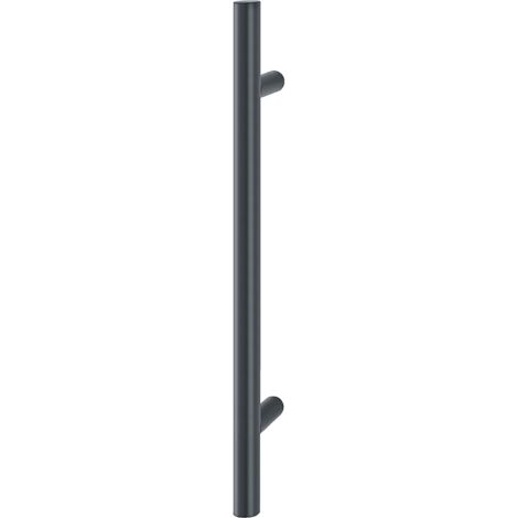HOPPE Stangengriff E5011 - 600/200,  Edelstahl schwarz matt, Ausführung: gerade, Stossgriff für Haustür