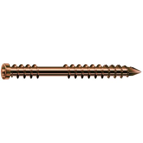 Spax Terrassenschrauben Holz 5x50 TX25 mit Cut-Spitze, Zylinderkopf und Wellenschliff, Edelstahl antik Großpackung - 500 Stück