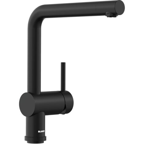 Blanco Armatur Linus drucklos - schwenkbarer Wasserhahn, Metall schwarz matt