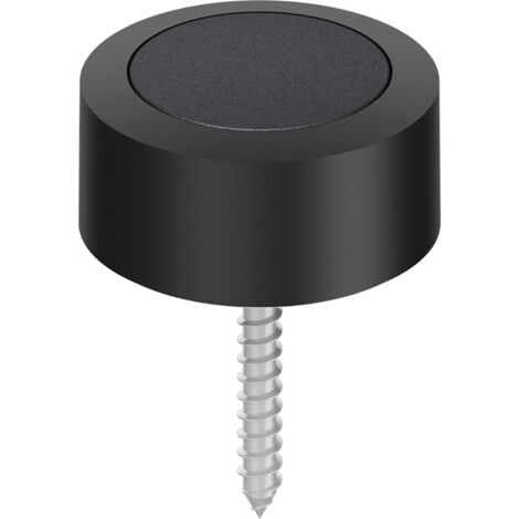 FSB Türstopper Boden ø 48mm zum Schrauben - Türpuffer Gummi Stopper, Aluminium schwarz matt