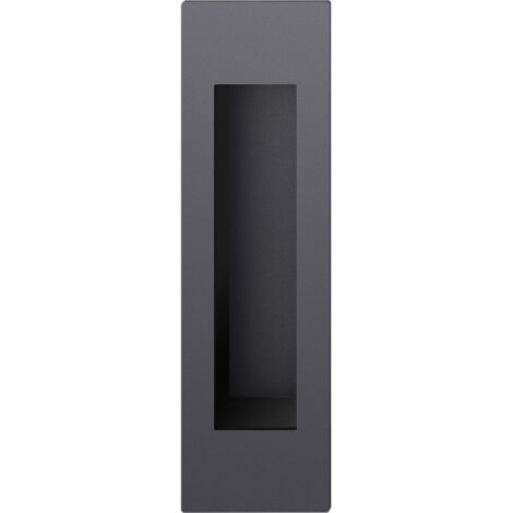 FSB Schiebetür Griff 424251 - Muschelgriff eckig offen 45x155mm, Aluminium schwarz matt