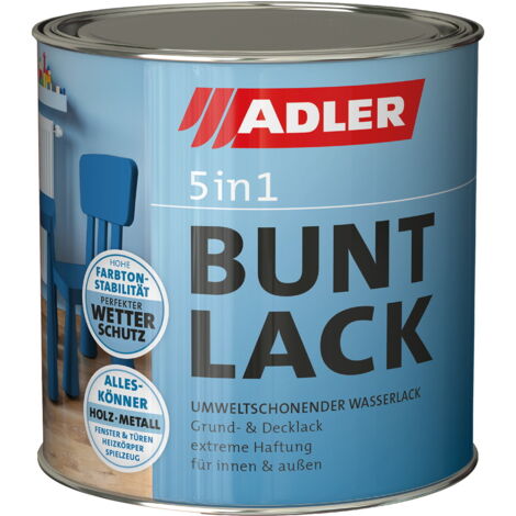 Adler 5in1 Buntlack - Grund- und Decklack mit Grundierwirkung für DIY RAL3020 Verkehrsrot 375ml