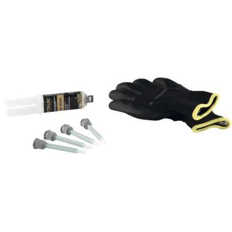 Staloc 2K Epoxidharz Kleber E-505 Set - Epoxy Kleber für Metall, Keramik, Glas und Holz, 25ml + 4x Statikmischer