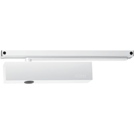 Geze TS 5000 Türschließer Softclose für Türen bis 1400mm + Gleitscheine mit Feststellung, weiß
