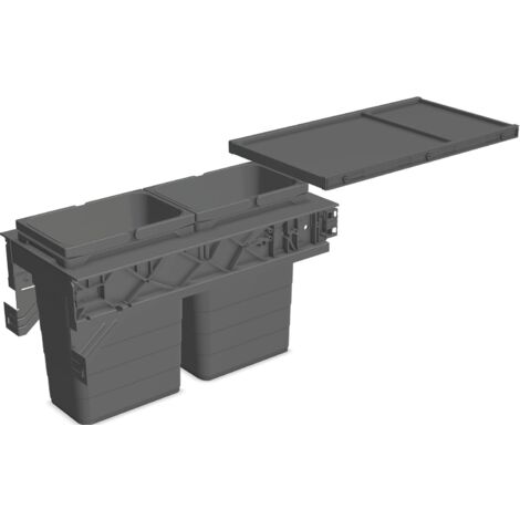 Ninka Mülltrennsystem Set eins2sechs - Einbaumülleimer 2 Fächer 2x8l für KB 300/NL 500, grau
