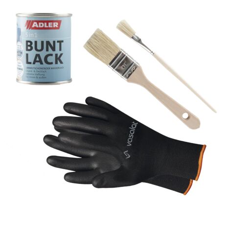 Adler 5in1 Buntlack, Grundlack - ideal als Möbelfarbe und Heizkörperlack verwendbar mit 2x Pinsel RAL7016 Anthrazitgrau 125ml (1/4)