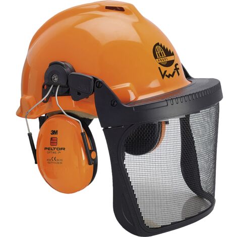 3M Forst Zubehör - Forsthelm mit Visier und Gehörschutz, geeignet für Kopfgrößen von 53-62cm, HDPE orange