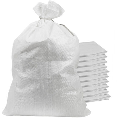 Gewebesack ungefüllt für Hochwasserschutz, ideal als Sandsack verwendbar, 400x600mm, Sack mit Band - 10 Stück