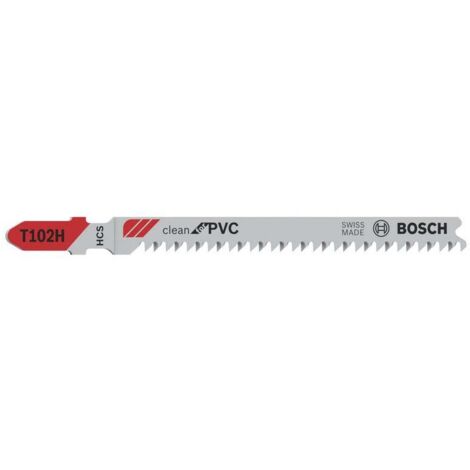 BOSCH Stichsägeblatt T102H PVC Länge 100 mm - 3 Stück