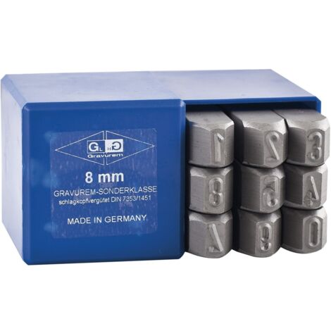 Schlagzahlen Stanzset DIN7353 Zahlenstanzer Schlagstempel 0-9 Schrifthöhe 5 mm