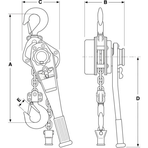 1,5 Tonnen Kettenzug 3 Meter - Manueller Hebelzug Mit G80 Kette Für Garage & Werkstatt - 1500kg