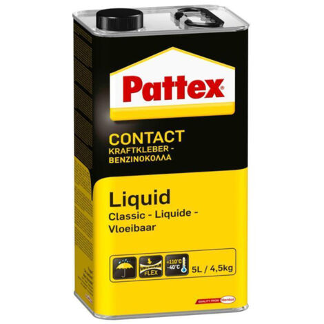 Pattex Kraftkleber Classic Liquid - 4,5kg, flüssig, lösemittelhaltig, hohe Festigkeit, optimal für HPL-Platten, Teppiche, Holz und Metall