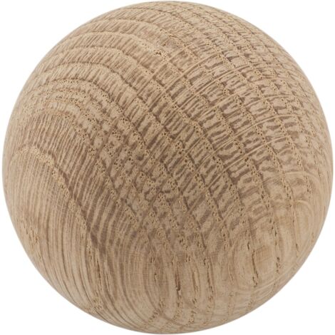 Holz-Kugel (Türknauf) ø 50 mm ohne Hülse M8-Gewinde, Möbelgriff Eiche roh