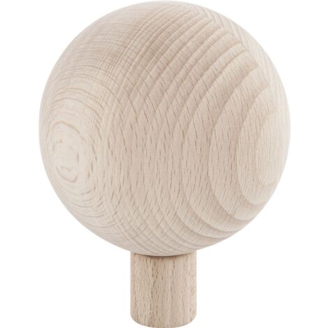 Holz-Kugel (Türknauf) ø 80 mm mit Hülse M8-Gewinde, Möbelgriff Buche natur