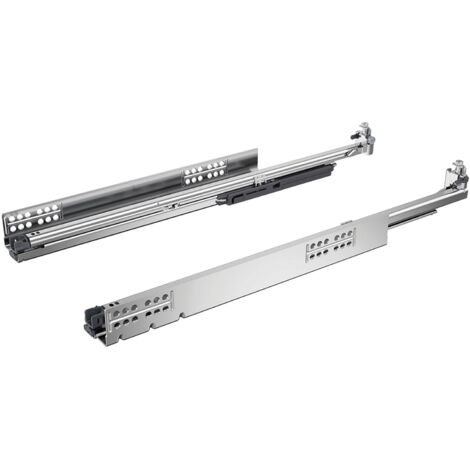 Hettich Unterbodenführung Quadro V6/D5 Silent System - Unterboden Vollauszug mit integrierter Dämpfung - Nennlänge 550mm, Stahl verzinkt