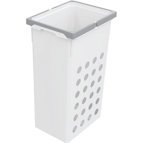 Vauth Sagel Wäschesammler 21l Wash - praktischer Wäschekorb schmal mit optimaler Luftzirkulation, Wäschekorb Plastik, 35 Liter Weiß