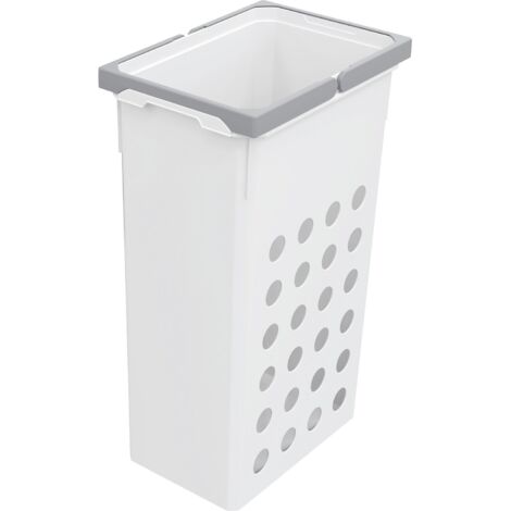 Vauth Sagel Wäschesammler 21l Wash - praktischer Wäschekorb schmal mit optimaler Luftzirkulation, Wäschekorb Plastik, 32 Liter Weiß