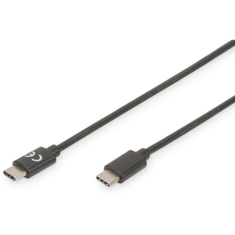 Digitus USB-Kabel USB 2.0 USB-C® Stecker, USB-C® Stecker 1.80 m Schwarz Rund, beidseitig verwendbar (1/3)