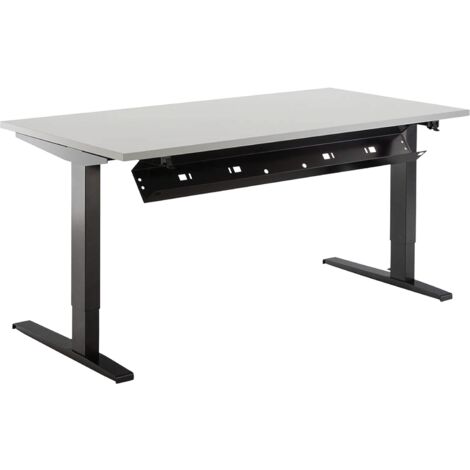 Kabelwanne für Schreibtisch klappbar - Kabelkanal für Tischplattenbreite 1200-1800mm, Stahl schwarz