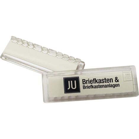 JU Namensschild für Briefkästen 67x22mm Plexiglas Namensschild für JU Hausbrieffachanlagen + Paketkästen