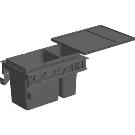 Ninka Mülltrennsystem Set eins2sechs - Einbaumülleimer 2 Fächer 1x8l & 1x 17l für KB 400/NL 500, grau