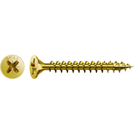 Spax Universalschraube 5 x 30 mm Senkkopf Kreuzschlitz Z Vollgewinde 4CUT YELLOX A2L 500 Stk