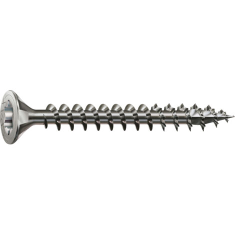SPAX Edelstahlschraube, 4,5 x 70 mm, 100 Stück, Vollgewinde, Senkkopf, T-STAR plus T20, 4CUT - 1197000450703