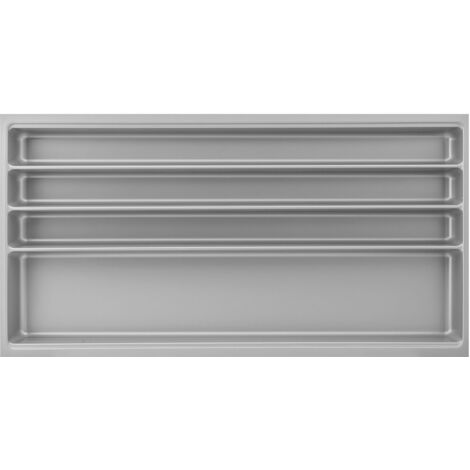 Agoform Besteckeinsatz Scoop II Set 474x916x59mm, mit Trenner Kunststoff silber