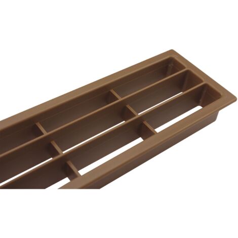 Lüftungsgitter Abluftgitter Möbelbeschlag 458 x 65 mm Kunststoff braun