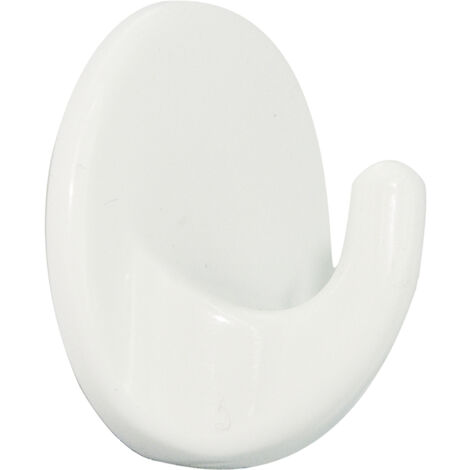 Klebehaken Rund ø 34 mm, Tiefe 20 mm, Kunststoff weiß