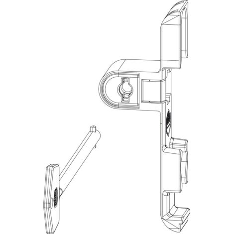 MACO Drehsperre verdeckt 4 mm Falzluft, Versatz 9 mm, sperrbar, silber (10759)