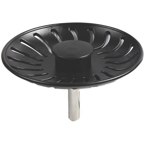 Caressi Siebkorbventil CA505100ZBK - Spülbecken Siebkörbchen aus Edelstahl schwarz